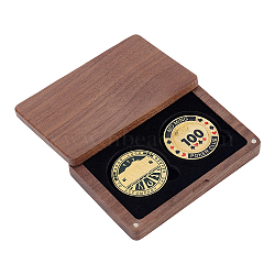 2-Slot Wood Coin Packaging Boxes, with Magnetic Lids, Rectangle, Coconut Brown, 11.8x7.7x2cm(AJEW-WH0886-41)