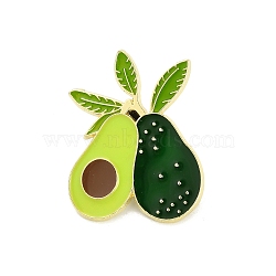 Enamel Pins, Alloy Brooches for Backpack Clothes, Avocado, 28.5x22.5mm(JEWB-I049-08LG-02)