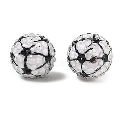 Sport Theme Opaque Acrylic Resin Beads, Round, Football, 20mm, Hole: 2.5mm(MACR-U010-01C)