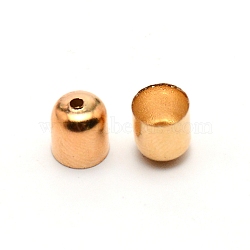 Iron Cord End, Column, Light Gold, 6x6.8~7.3mm, Hole: 1.4~1.6mm, Inner Diameter: 5.4~5.6mm, about 100pcs/bag(IFIN-CJC0005-03KCG-03)