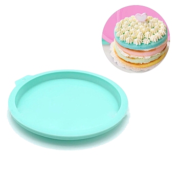 DIY Food Grade Silicone Molds, Cake Pan Molds, For DIY Chiffon Cake Bakeware, Flat Round, Random Single Color or Random Mixed Color, 6-Inch, 152mm Inner Diameter, 185x175x25mm, 4pcs/Set