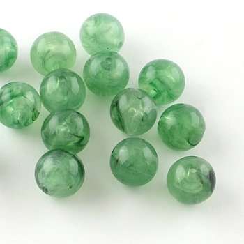 Round Imitation Gemstone Acrylic Beads, Medium Sea Green, 16mm, Hole: 2mm, about 220pcs/500g