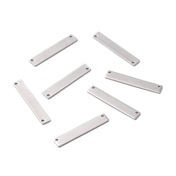 304 Stainless Steel Connector Charms, Rectangle, Stainless Steel Color, 35x6x1mm, Hole: 1.5mm