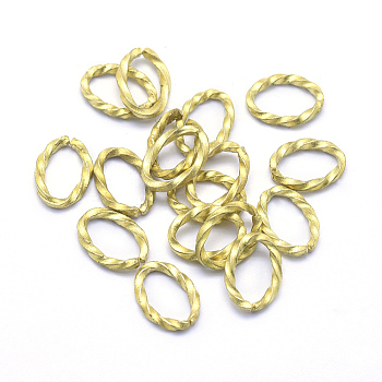 Brass Linking Rings, Twisted Oval, Lead Free & Cadmium Free & Nickel Free, Raw(Unplated), 8.5x6x1mm, Inner Diameter: 4x7mm