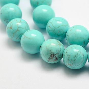Natural Magnesite Beads Strands, Dyed & Heated, Round, 8mm, Hole: 1mm, about 47pcs/strand, 15.3 inch(39cm).