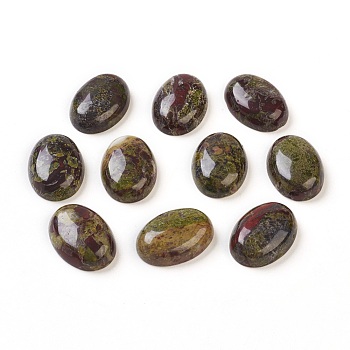 Natural Dragon Blood Stone Cabochons, Oval, 30x22x7~7.5mm