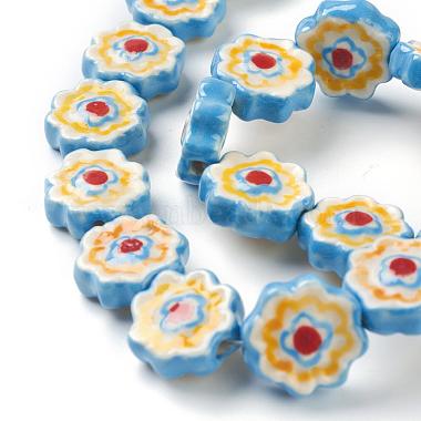 Handmade Porcelain Flower Beads Strands(PORC-G006-14A)-3
