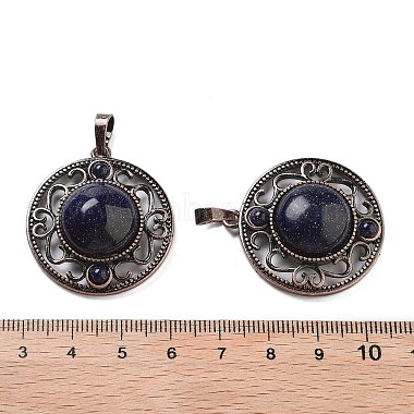 Synthetic Blue Goldstone Pendants(G-Q158-03A-R12)-3