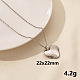 Vintage Stainless Steel Geometric Heart Pendant Necklace for Women(AO1780-3)-1