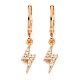 Brass Micro Pave Clear Cubic Zirconia Leverback Earrings(EJEW-K300-22G)-4