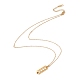 Rechteckiger Anhänger mit klaren Zirkonia-Perlen und 304 Edelstahl-Kabelketten für Damen(NJEW-P262-08G)-2