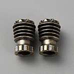 Brass EDC European Beads, Parachute String Beads, Large Hole Beads, for Knife Lanyard Keychain Bracelet, Antique Bronze, 15x10mm, Hole: 5mm(KK-WH0081-63AB)