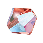 Preciosa&reg Crystal Beads, Czech Crystal, Bicone(451 69 302 Rondelle), 90350 20000 Padparadscha AB 2x, 6mm, Hole: 1mm(X-PRC-BA6-90350-20000)