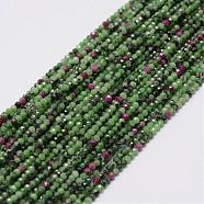 Natural Ruby in Zoisite Beads Strands, Round, Faceted, 2mm, Hole: 0.5mm, about 197pcs/strand, 15.7 inch(40cm)(G-E351-02)