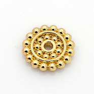 Alloy Daisy Spacer Beads, Long-Lasting Plated, Golden, 13x2mm, Hole: 1.5mm(X-PALLOY-M049-07G)