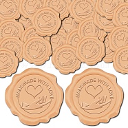 CRASPIRE 100Pcs Adhesive Wax Seal Stickers, Envelope Seal Decoration, For Craft Scrapbook DIY Gift, Palm, 30mm(DIY-CP0011-01D)