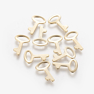 201 Stainless Steel Charms, Key, Golden, 14x9x0.8mm, Hole: 2.5x5.5mm(STAS-L233-035G)