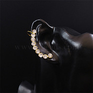 Rhinestone Cuff Earrings for Girl Women Gift, 304 Stainless Steel Earrings, Left, 40x5mm(EJEW-B042-01G-A)