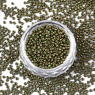 TOHO Round Seed Beads, 11/0, Japanese Seed Beads, (1702) Gilded Marble Green, 11/0, 2x1.5mm, Hole: 0.5mm, about 20000pcs/bag, 100g/bag(SEED-R049-1702)