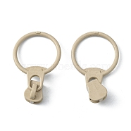 Alloy Zipper, with Resin Puller, Round, Cadmium Free & Lead Free, Tan, 37mm, ring: 31.5x23.5x1.5mm, zipper puller: 10.5x9x7.5mm(PALLOY-WH0079-16H-RS)