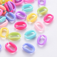 Opaque Acrylic Linking Rings, Quick Link Connectors, for Cable Chains Making, Oval, Mixed Color, 15x10.5x5.5mm, Inner Diameter: 10x5mm, , about 675pcs/500g(MACR-S373-18A)