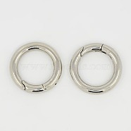 304 Stainless Steel Spring Gate Rings, O Rings, Stainless Steel Color, 6 Gauge, 24x4mm, Inner Diameter: 16mm(STAS-Q032-1B)