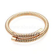 Iron Round Snake Chains Cuff Bangle, Adjustable Stretch Torque Bangle for Men Women, Light Gold, Inner Diameter: 2-1/8 inch(5.4cm)(BJEW-N013-009)