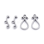 304 Stainless Steel Toggle Clasps, Teardrop, Stainless Steel Color, teardrop,: 18.5x9.5x2.5mm, Hole: 1.5mm, Bar: 6.5x16.5x2.5mm, Hole: 1.5mm(STAS-I148-03P)
