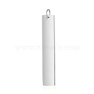 201 Stainless Steel Pendants, Manual Polishing, Rectangle, Stamping Blank Tag, Stainless Steel Color, 40x7x1.5mm, Hole: 3mm(STAS-S105-T604D-1)