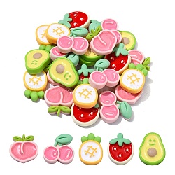 25Pcs 5 Styles Opaque Resin Cabochons, Fruit, Mixed Shapes, 20~23x16~21.5x5.5~6.5mm, 5pcs/style(RESI-CJ0003-79)