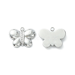 Non-Tarnish 304 Stainless Steel Pendants, Butterfly Charms, Stainless Steel Color, 12x15x2.7mm, Hole: 1.4mm(STAS-L269-030P)