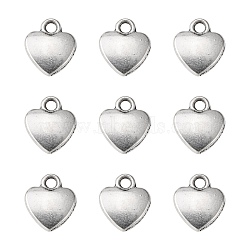 Tibetan Style Alloy Charms, Lead Free and Cadmium Free, Antique Silver, Heart, about 12mm long, 10mm wide, 2.5mm thick hole: 2mm(LF1170Y)
