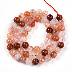 Natural Red Quartz Beads Strands, Round, 6.5x6.8mm, Hole: 0.7mm, about 47pcs/strand, 15.20''(38.6cm)(G-T140-6mm-01)