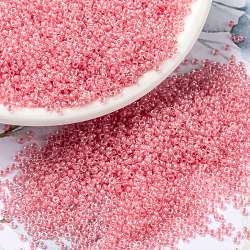 MIYUKI Round Rocailles Beads, Japanese Seed Beads, (RR1109) Inside Dyed Rose Pink, 15/0, 1.5mm, Hole: 0.7mm, about 5555pcs/bottle, 10g/bottle(SEED-JP0010-RR1109)