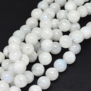 Natural Rainbow Moonstone Beads Strands, Round, 11~11.5mm, Hole: 0.8~1mm, about 33pcs/strand, 15.3~15.7 inch(39~40cm)
