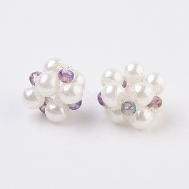8mm Violet Flower Lampwork Beads