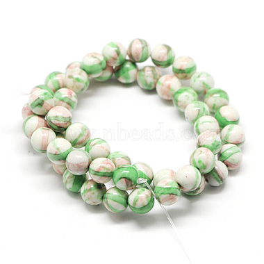Dyed Round Synthetic Gemstone Ocean White Jade Beads Strands(G-F085-10mm-05)-2