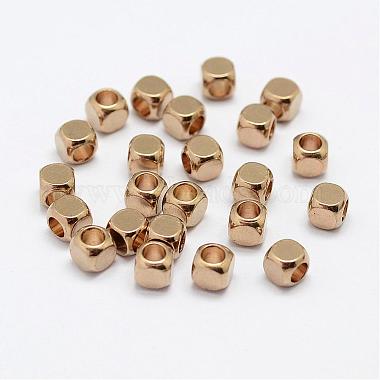 Unplated Cube Brass Spacer Beads