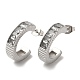 boucles d'oreilles rondes en strass et cristal(EJEW-B026-09P)-1