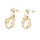 Boucles d'oreilles pendantes ovales torsadées en laiton placage en rack pour femmes(EJEW-C029-05G)-1