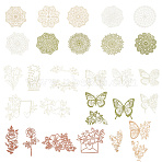 3 Sets 3 Styles Vintage Lace Cut Scrapbook Paper Pads, Hollow Paper Sheets for DIY Scrapbooking, Greeting Card Making, Mixed Shapes, 50~108x59~102x0.1mm, 1set/style(DIY-GF0011-40)