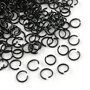 Aluminum Wire Open Jump Rings, Black, 18 Gauge, 10x1.0mm, about 16000pcs/1000g(ALUM-R005-1.0x10-10)