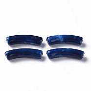 Two Tone Acrylic Beads, Imitation Gemstone, Curved Tube, Prussian Blue, 31x9.5x7.5mm, Hole: 1.8mm, about 345pcs/500g(MACR-S272-78J)