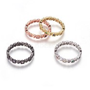 Cubic Zirconia Rings, with Brass Findings, Heart, Mixed Color, US Size 7 1/4(17.5mm)(RJEW-P074-08)