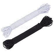 2 Bundles 2 Colors 20M Round Polyester Latex Yarn, Elastic Cord, Webbing Garment Sewing Accessories, Mixed Color, 3mm, about 21.87 Yards(20m)/Bundle(EW-FG0001-02)