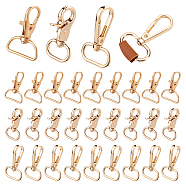 WADORN 30Pcs 3 Styles Zinc Alloy Swivel Lobster Claw Clasps, Swivel Snap Hook, Fine Jewelry Findings, Light Gold, 29.5~46x29.5~31x5.5~6mm, 10pcs/style(FIND-WR0009-68LG)