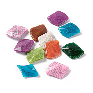 Crackle Opaque Acrylic Beads, Imitation Turquoise, Rhombus, Mixed Color, 38.5x31.5x9mm, Hole: 2.5mm, about 105pcs/500g(OACR-C006-26)