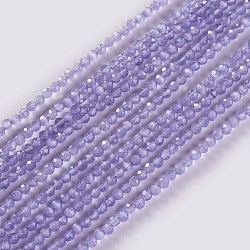 Glass Beads Strands, Faceted, Round, Medium Slate Blue, 2x2mm, Hole: 0.4mm, about 193~197pcs/strand, 14.17 inch~15.51 inch(36~39.4cm)(EGLA-E057-02A-07)