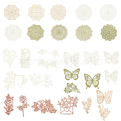 3 Sets 3 Styles Vintage Lace Cut Scrapbook Paper Pads, Hollow Paper Sheets for DIY Scrapbooking, Greeting Card Making, Mixed Shapes, 50~108x59~102x0.1mm, 1set/style(DIY-GF0011-40)