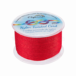 Nylon Threads, Milan Cords/Twisted Cords, Red, 1.5~2mm, about 50m/roll(NWIR-OC0002-700)